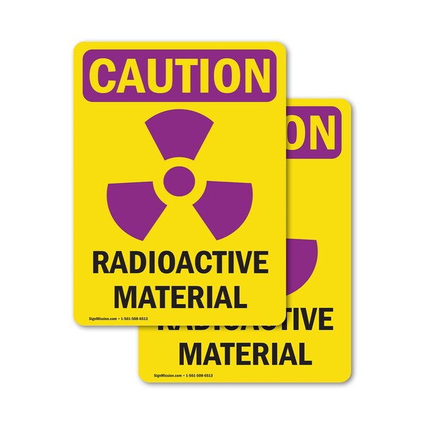 Signmission Radiation & Laser Sign, 7 in H x 5 in W, Vinyl Decal, Rectangle OS-2PACK-CR-D-57-V-10270 - main